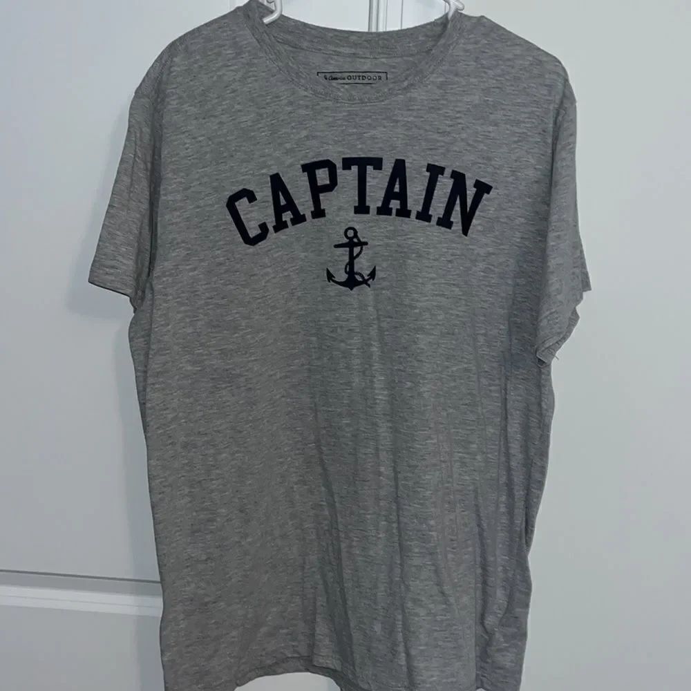 Soft gray captain anchor sailboat yacht sailing fishing boating T shirt XL men’s